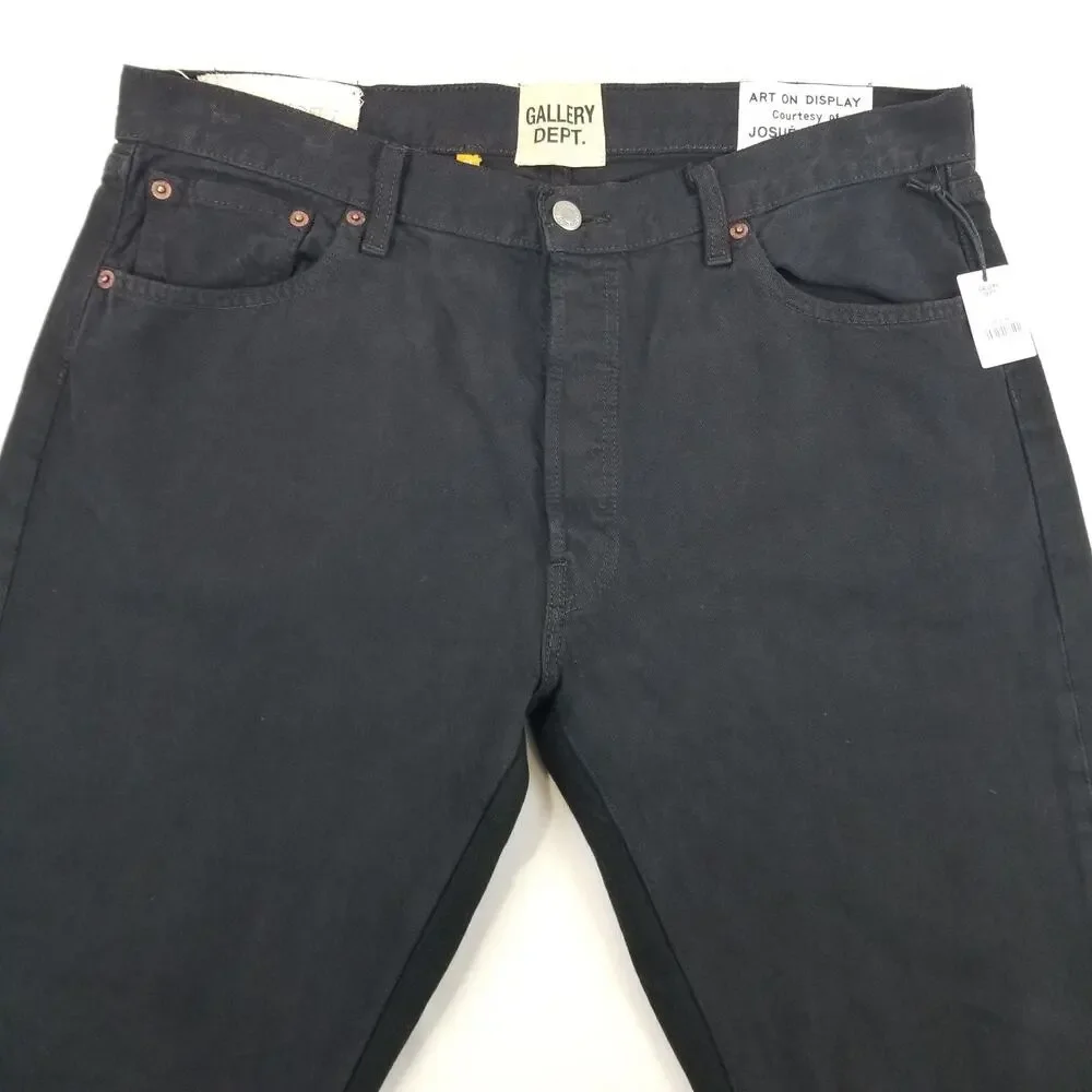 Gallery Dept LA Flare Jeans Mens 35x36 Black NWT Made in USA Raw Hem Art to Wear